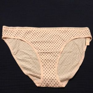 NWT Victoria’s Secret Pink & Black polka dot cotton bikini panties Size XL